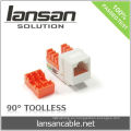 RJ45 UTP CAT5E Vertical Keystone jack / módulo / accesorios sin herramientas ETL / UL / ROHS, LANSAN